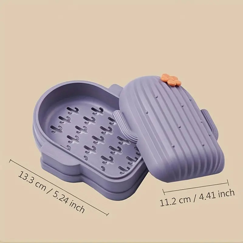 Cactus Soap Dish With Lid, Double Layer Draining Soap Box, Mushy Travel Soap Container, Fashionable Soaps For Bathroom And Kitchen Cactus Soap Dish With Lid, Double Layer Draining Soap Box, Mushy Travel Soap Container, Fashionable Soaps For Bathroom And Kitchen